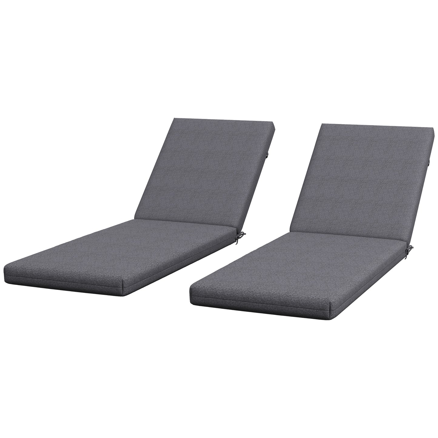 2-Piece Back and Seat Cushion Pillows Replacement, Patio Chair Cushions Set with Ties for Indoor Outdoor, Grey