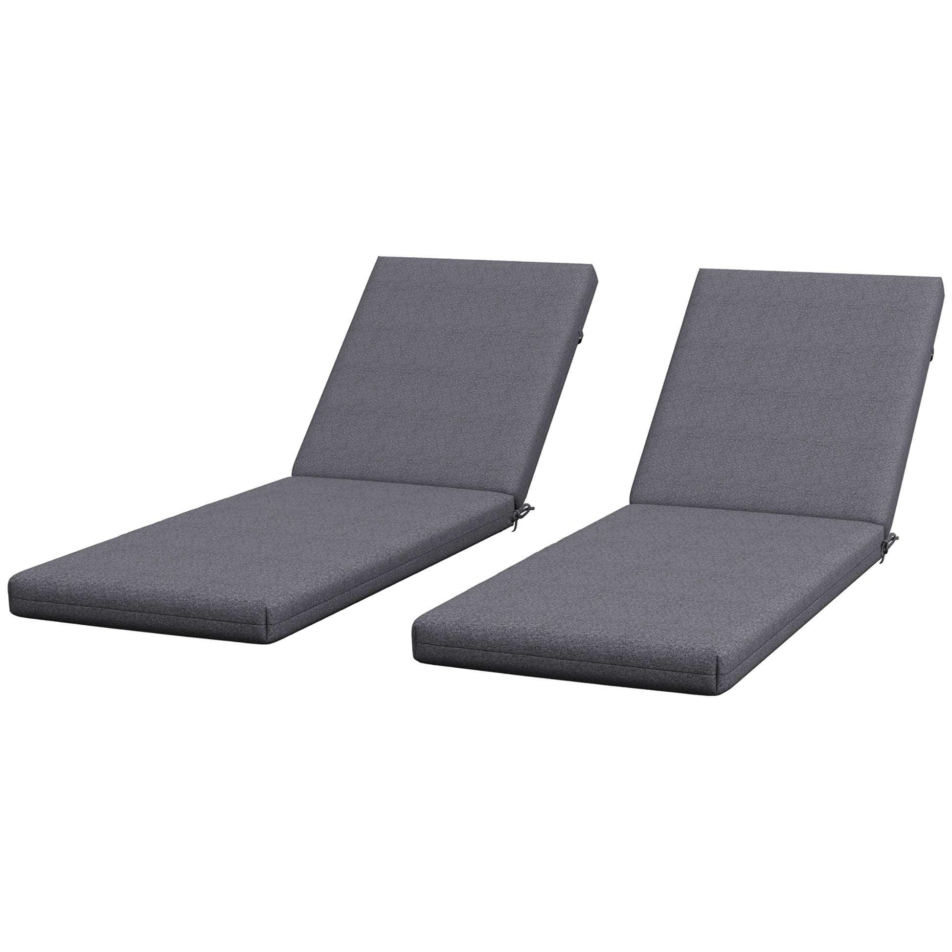 2-Piece Back and Seat Cushion Pillows Replacement, Patio Chair Cushions Set with Ties for Indoor Outdoor, Grey