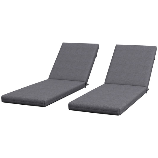 2-Piece Back and Seat Cushion Pillows Replacement, Patio Chair Cushions Set with Ties for Indoor Outdoor, Grey