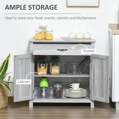 Farmhouse Sideboard Buffet Cabinet, Storage Cabinet with Barn Doors, Grey Grain