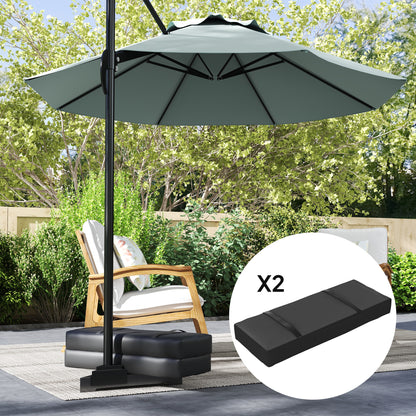 2PCS Patio Umbrella Base Weight Bag, Umbrella Stand Weights with Handles, 33 lbs with Sand Filling, Patio Umbrella Weights for Offset/Cantilever Umbrella Stand Base, Black