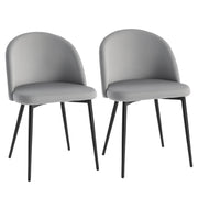 Set of 2 Mid-Back Dining Chair, Mid-Back Velvet-touch Upholstery Kitchen Chair for Living Room Dining Room, Dark Blue