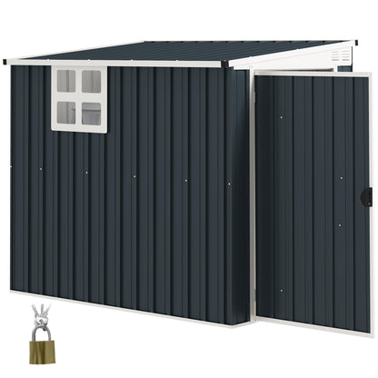 4' x 6' Outdoor Storage Shed, Metal Garden Shed with Window, 2 Vents and Lockable Door, Durable Backyard Tool Storage House for Garden and Patio Use