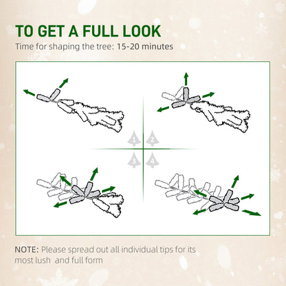 6ft Prelit Artificial Pencil Christmas Tree, Snow Flocked Slim Xmas Tree with Warm White LED Lights - Green