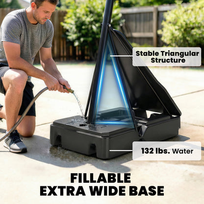 Soozier Portable Basketball Hoop Height Adjustable 8-10 Ft with 47" Shatterproof Backboard, Shock Absorbent Rim, Fillable Base