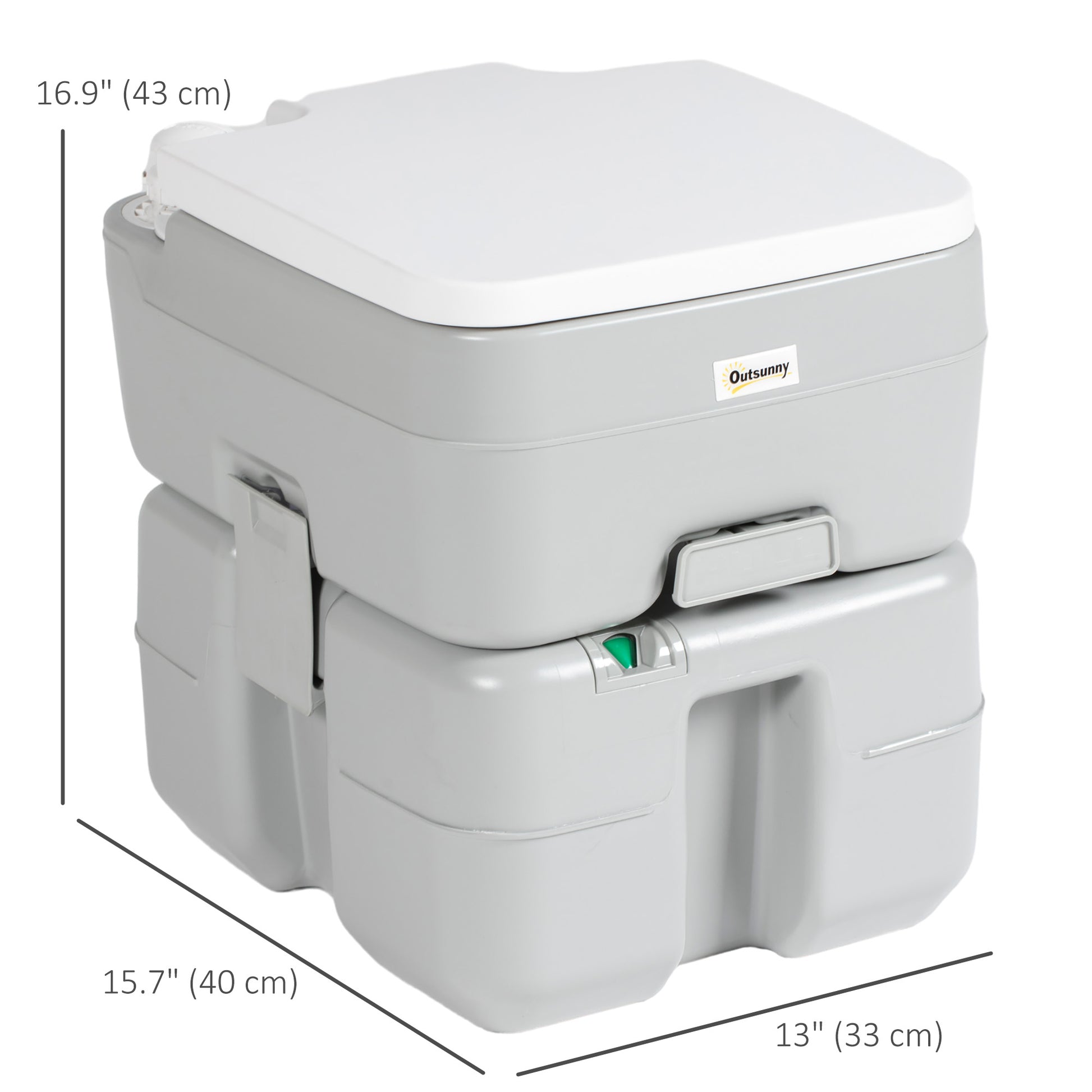 Porta Potty, 5.3 Gallon Portable Toilet with Level Indicator and Anti-Leak Pump for Camping, Boating, Hiking, Travel, RV