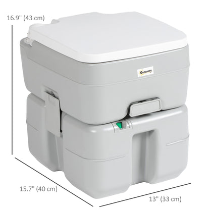 Porta Potty, 5.3 Gallon Portable Toilet with Level Indicator and Anti-Leak Pump for Camping, Boating, Hiking, Travel, RV