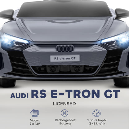 Aosom Ride-On Toy On Car with Remote Control, 12V 3.1 MPH Electric Ride for Kids w/ Suspension System, Horn Honking, Grey