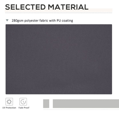 11' x 10' Retractable Awning Fabric Replacement Outdoor Sunshade Canopy Awning Cover, UV Protection, Grey