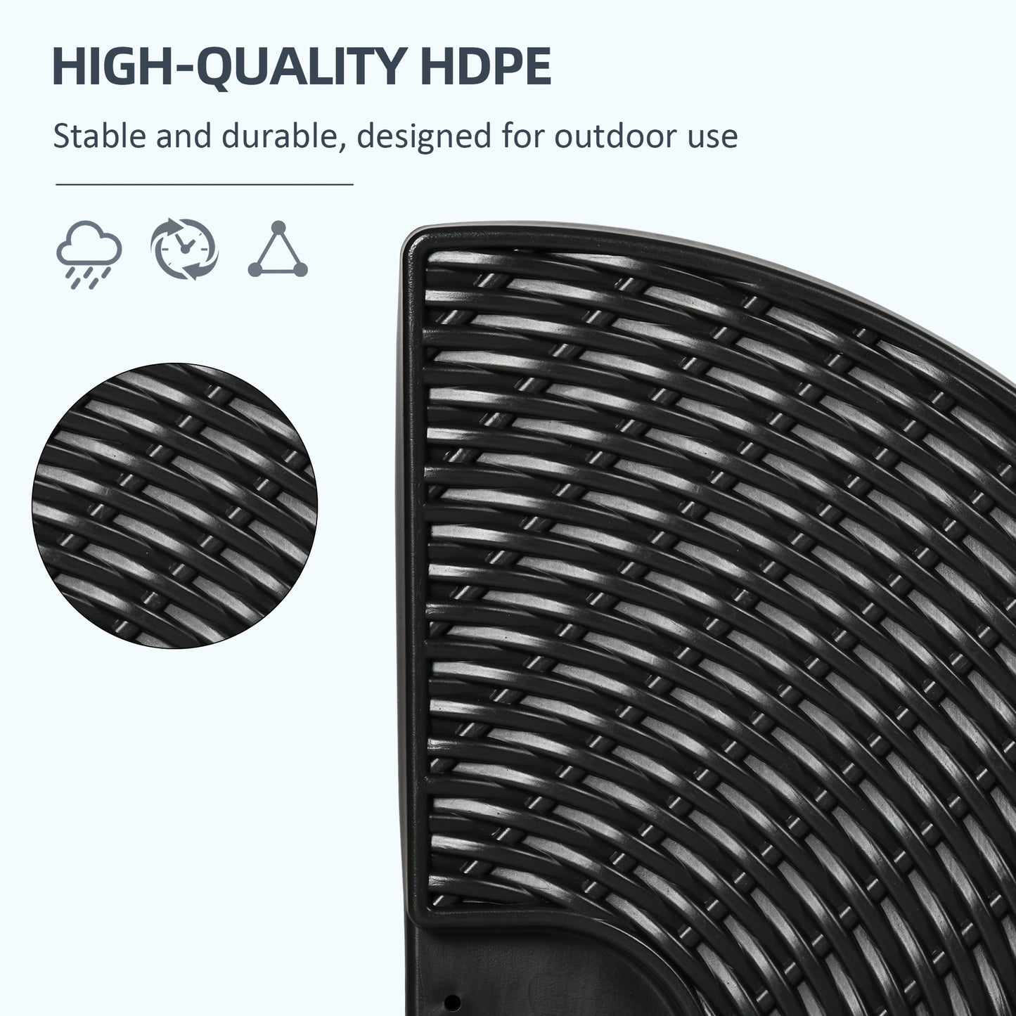 4PCs Cantilever Umbrella Base Weights for Offset Banana Parasol, Wicker Effect HDPE Water or Sand Filled Patio Umbrella Weights with Built-in Handles, Black