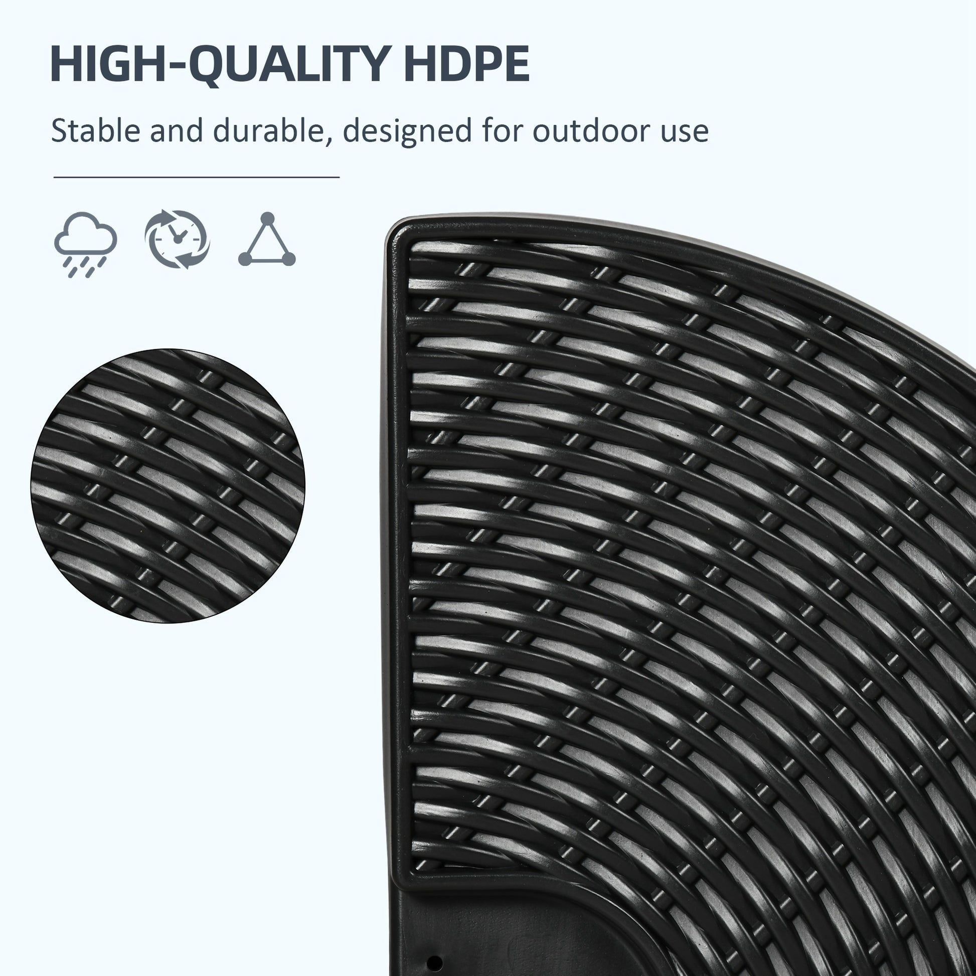 4PCs Cantilever Umbrella Base Weights for Offset Banana Parasol, Wicker Effect HDPE Water or Sand Filled Patio Umbrella Weights with Built-in Handles, Black