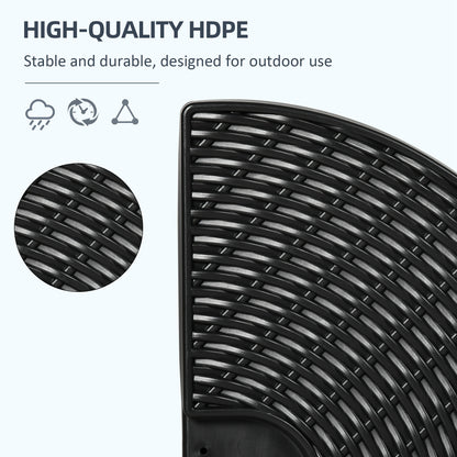 4PCs Cantilever Umbrella Base Weights for Offset Banana Parasol, Wicker Effect HDPE Water or Sand Filled Patio Umbrella Weights with Built-in Handles, Black
