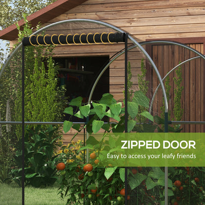 9.8' x 3.9' Crop Cage with Zipper Roll-Up Door, Mesh Plant Protection Tent from Animals with Galvanised Steel Frame