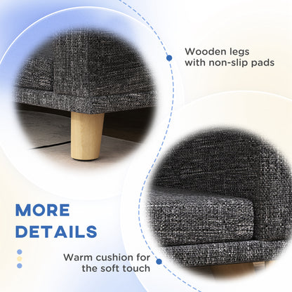 Dog Sofa for Large Dogs with Washable Cover, Anti-slip Foot Pads, Dark Grey