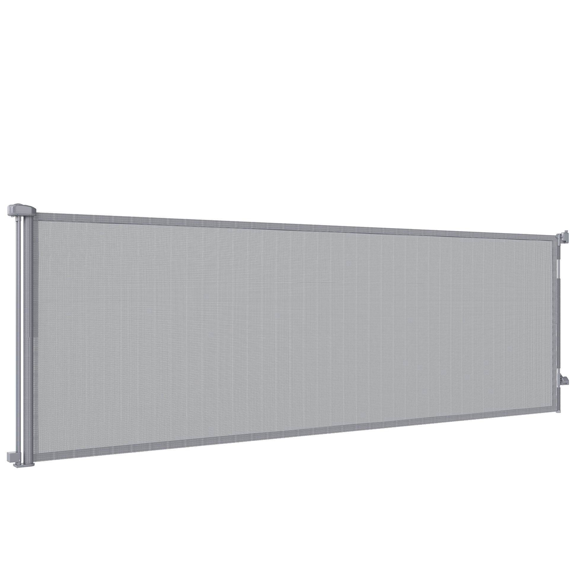 Retractable Dog Gate, 41" Tall, Extends to 122" Wide, Mesh Pet Gate with Single Hand Operation, for Stairs, Doorways