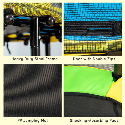 Qaba 4.6FT Trampoline for Kids with Enclosure Net for Ages 3-6, Indoor Outdoor Use, Black