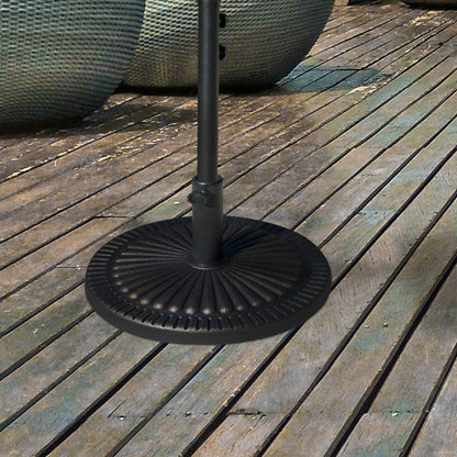 Round Umbrella Base Φ19.1", 31.5 lbs Resin Stand with Decorative Design for Poles 1.5"/1.9", Bronze