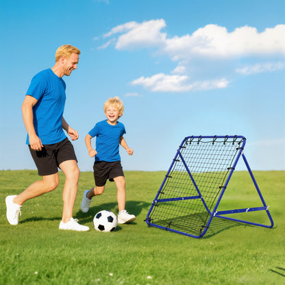 Volleyball Rebounder Net Football Training Aid Kickback Target Play Blue