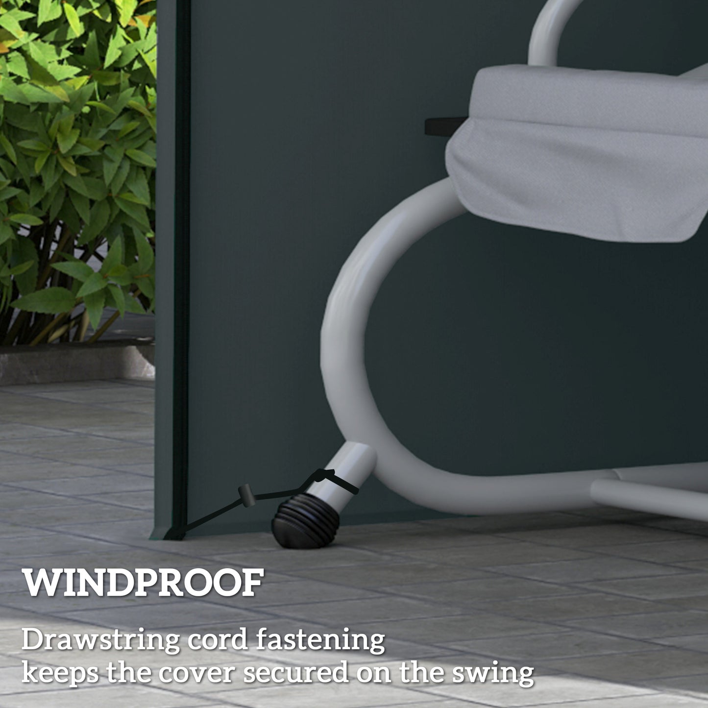 3 Seater Garden Swing Cover, Waterproof 420D Outdoor Swing Bench Cover with Zip, Windproof and Anti-UV, Grey