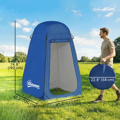 Pop Up Shower Tent, Portable Privacy Room for Outdoor Changing, Dressing, Fishing Storage with Carrying Bag, Blue