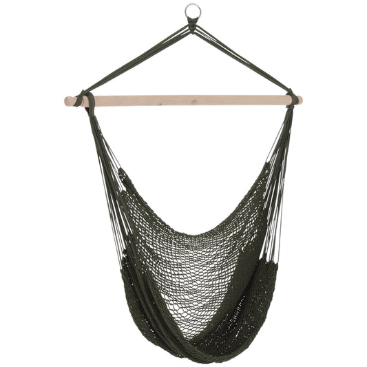 Portable Hammock Chair, Hanging Woven Hammock Swing Chair Sleeping Bed for Outdoor Garden Yard Camping, Army Green