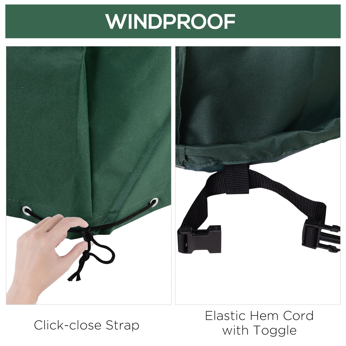 Large Patio Garden Furniture Set Cover 600D Oxford Square Waterproof, 90.6" L x 90.6" W x 27.6" H, Green