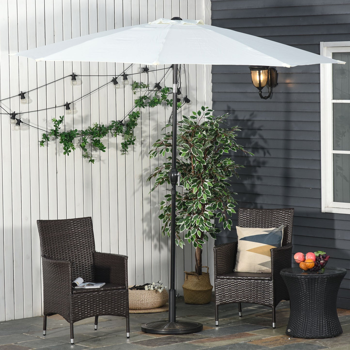 29LBS Offset Patio Umbrella Cement Base Stand Cantilever Parasol Holder Weight, Fits Φ1.4", Φ1.5", Φ1.9", Black