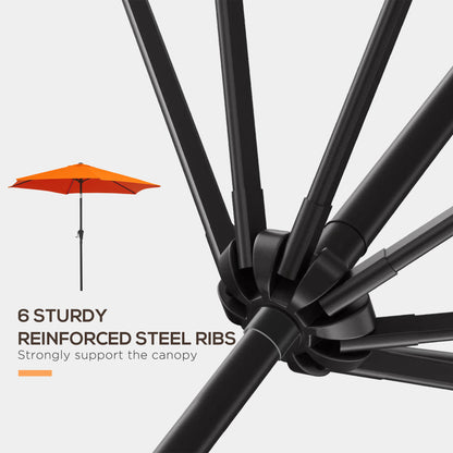 8.5' Round Aluminum Patio Umbrella Garden Parasol Market Sunshade Tilt Canopy w/ 6 Ribs, Crank Handle, Blue
