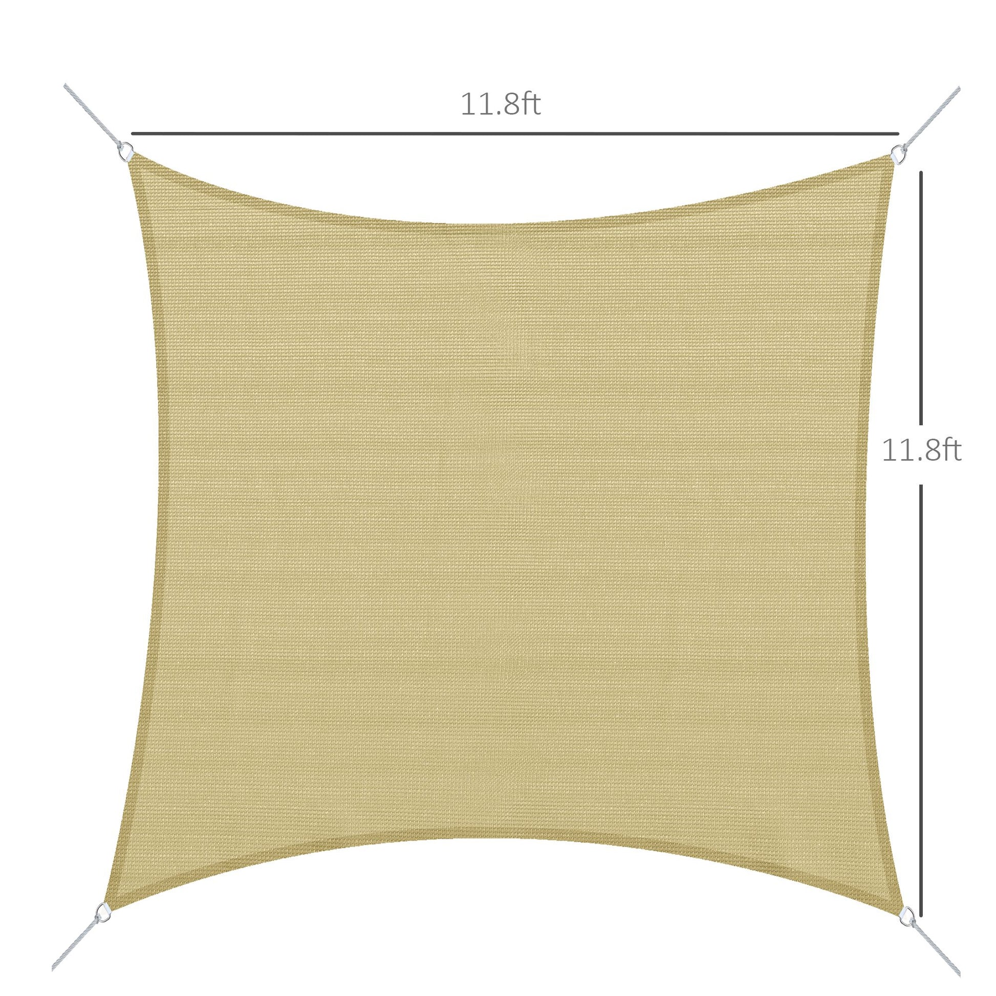 Square 12’ Canopy Sun Sail Shade Garden Cover UV Protector Outdoor Patio Lawn Shelter with Carrying Bag Sand