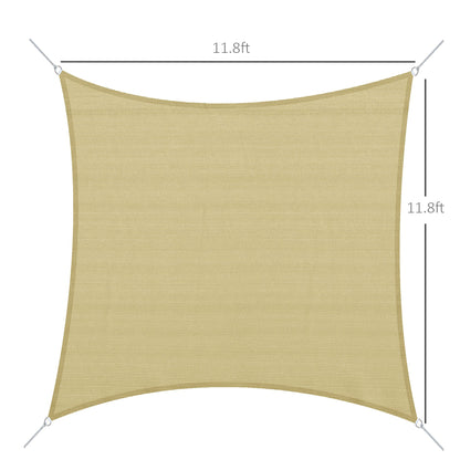 Square 12’ Canopy Sun Sail Shade Garden Cover UV Protector Outdoor Patio Lawn Shelter with Carrying Bag Sand