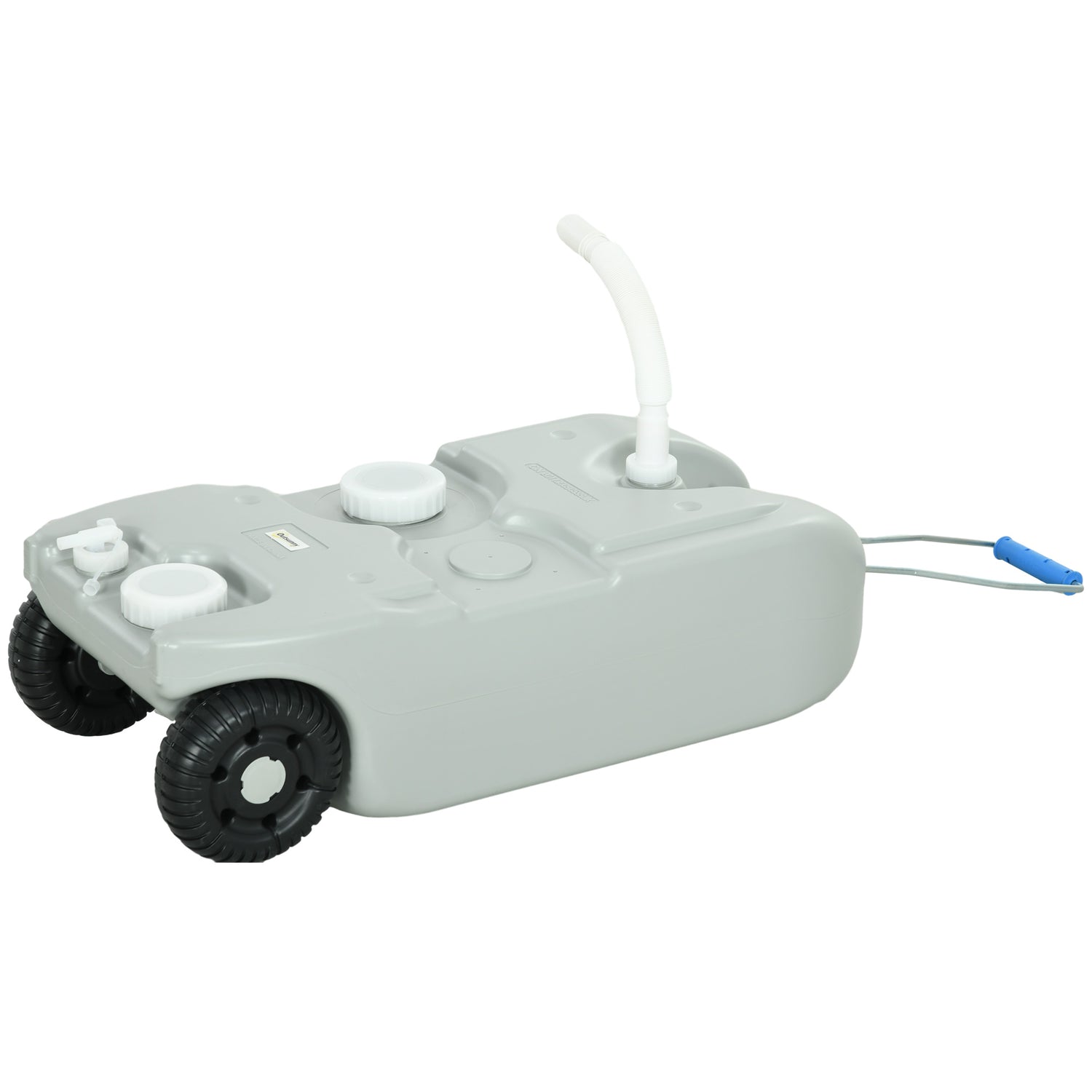 10.6 Gallon Portable RV Water Tank, Black or Grey Water Storage Tank, with Filling Ports, Handles and Wheels