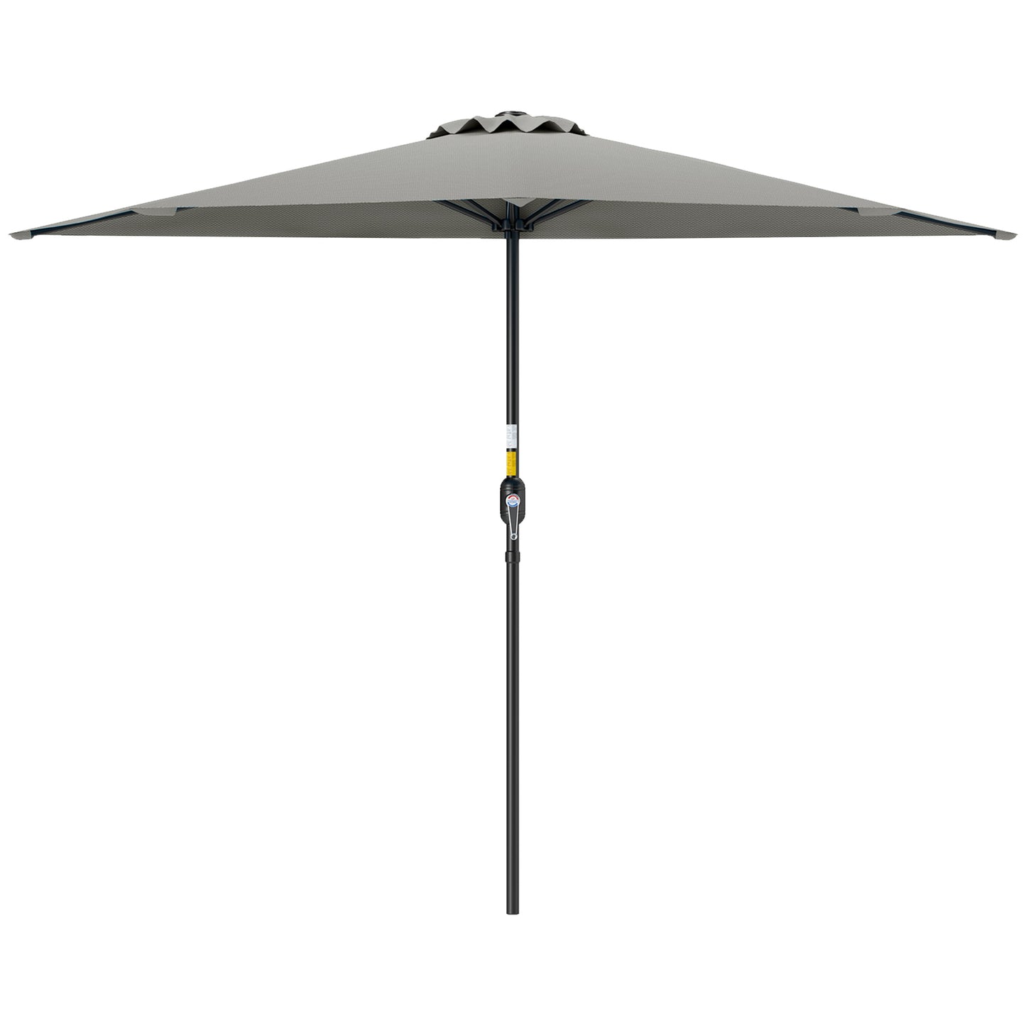 9ft Half Round Umbrella Outdoor Patio Garden Balcony Parasol Window Sun Shade w/ 5 Ribs Light Grey