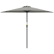 9ft Half Round Umbrella Outdoor Patio Garden Balcony Parasol Window Sun Shade w/ 5 Ribs Light Grey