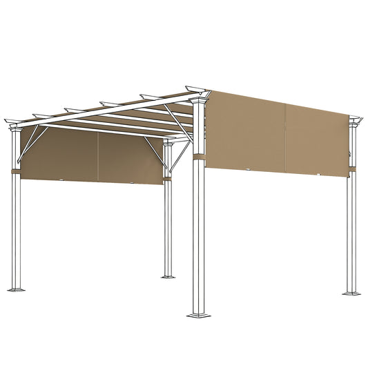 2 Pcs UV Protection Pergola Replacement Canopy, Pergola Shade Cover, Easy to Install, for 10' x 10' Pergola, Sand