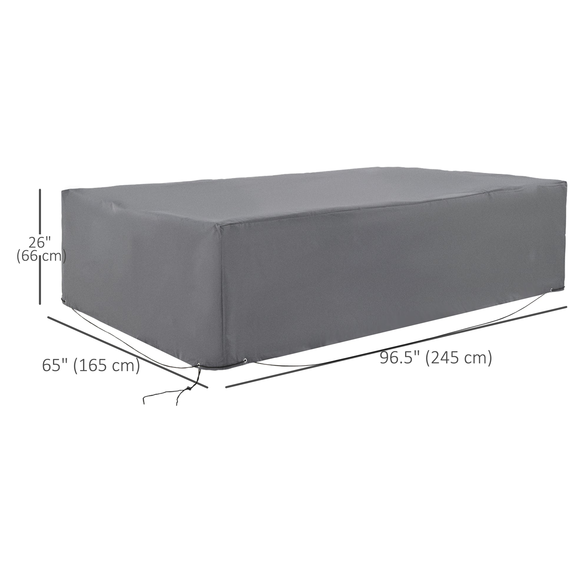 Patio Furniture Covers, Waterproof, Windproof and Anti-UV 300D Oxford Fabric Large Outdoor Furniture Cover for Outdoor Sectional Sofa Set, 97" x 65" x 26", Grey