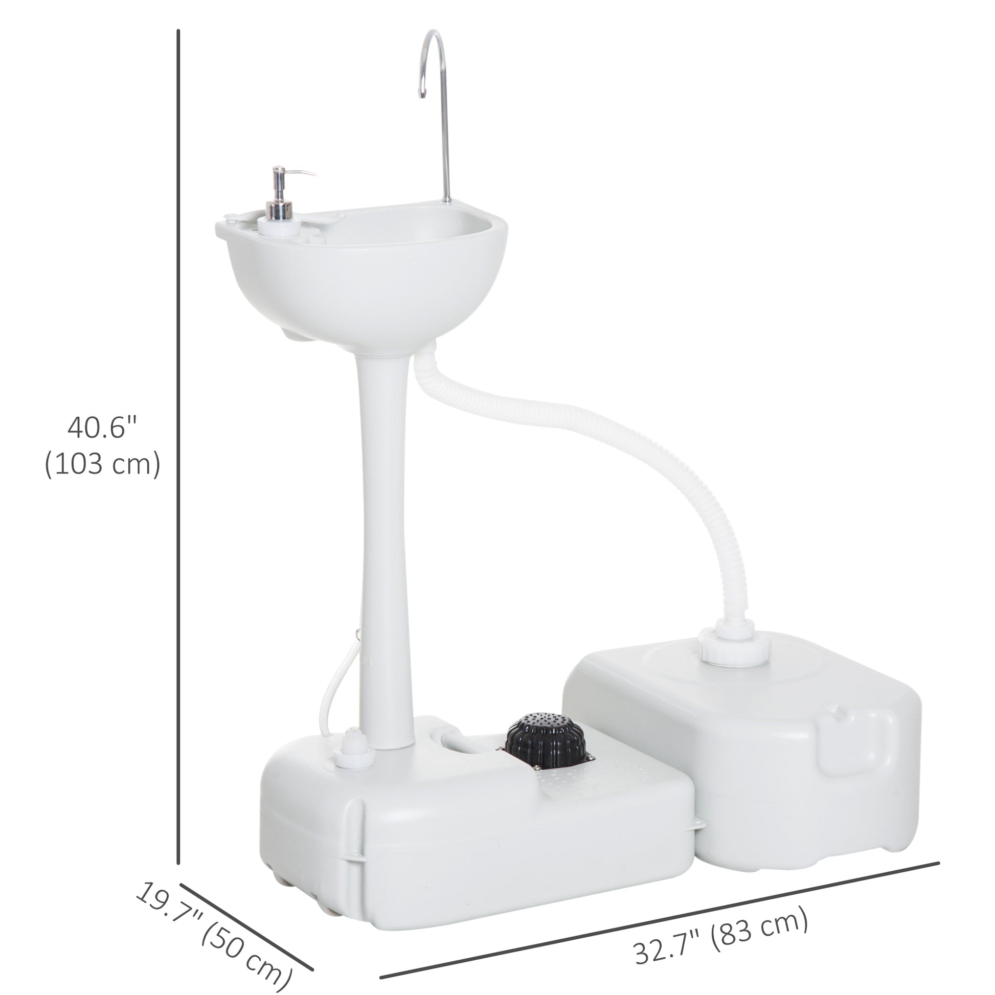 Portable Camping Sink — Hand Wash Station Basin with Recovery Tank, Soap Dispenser and Towel Holder