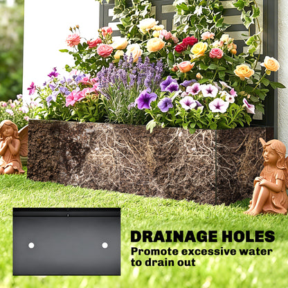 Galvanised Raised Garden Bed with Trellis, 71" Tall Metal Planter Box with Privacy Screen and Drainage Holes