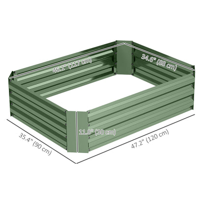 Galvanized Raised Garden Bed, 4' x 3' x 1' Outdoor Metal Planter Box, Raised Bed for Growing Flowers Herbs, Dark Green