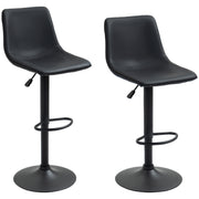Adjustable Counter Height Bar Stools Set of 2, 360° Swivel Kitchen Counter Stools Dining Chairs with Backs, Vintage Leather, Retro Grey