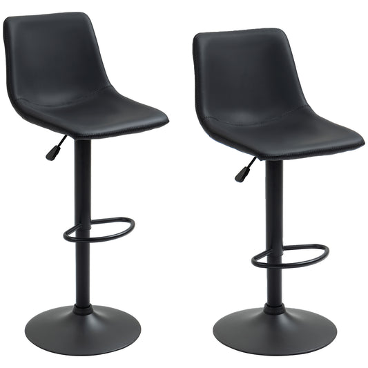 Adjustable Counter Height Bar Stools Set of 2, 360° Swivel Kitchen Counter Stools Dining Chairs with Backs, Vintage Leather, Retro Grey