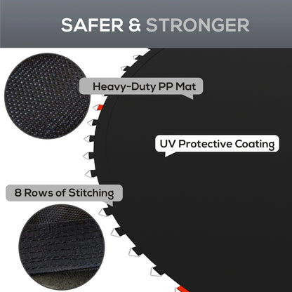 Soozier Trampoline Mat Replacement with Spring Pull Tool and 54 V-Hooks, Fits 10ft Trampoline, Using 5.5" Springs