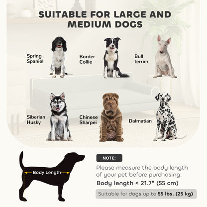 Elevated Dog Sofa Bed, Cat Couch with Cushion, Washable Cover, Wooden Legs, for Medium & Large Dogs, Dark Grey