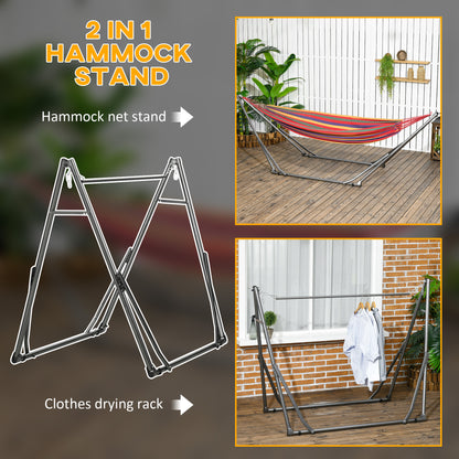 Portable Hammock Stand, 2-in-1 Hammock Net Stand and Hanging Space, Patio, Garden, Yard, Black
