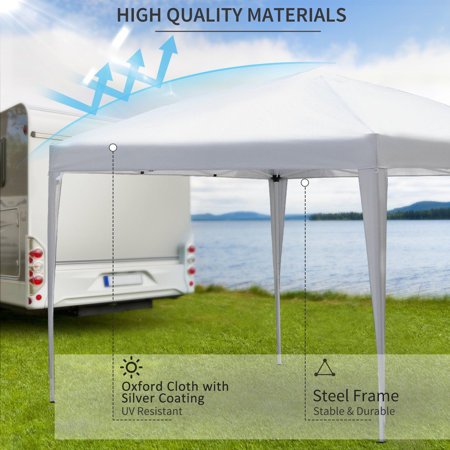 10 x 10ft Folding Pop Up Tent Outdoor Gazebo Canopy with Carrying Bag, White