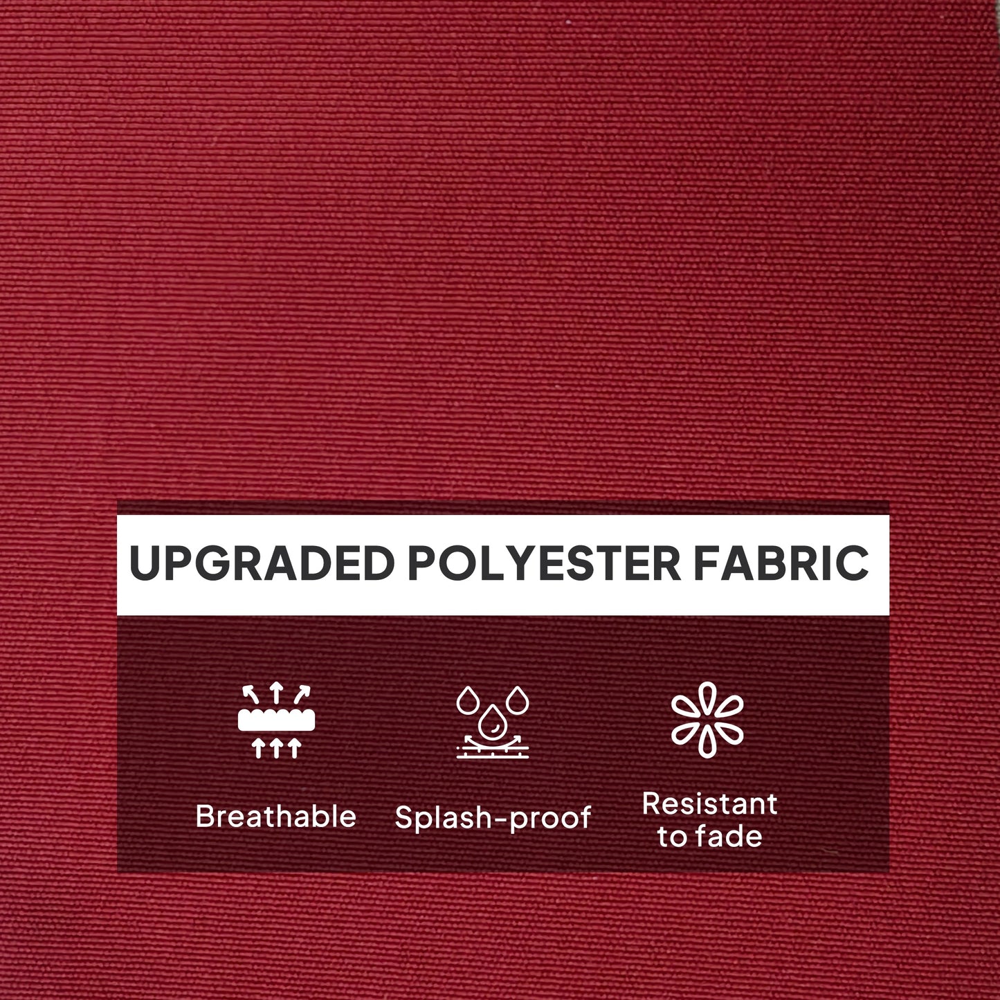 2 Seater 5" Thick Outdoor Seat Cushions with 7" Backrest, Loveseat Outdoor Furniture Cushions, Wine Red