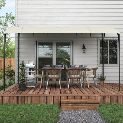 10' x 13' Backyard Pergola with UV30+ Protection Canopy and Steel Frame for Porch, Patio, Deck, Cream White