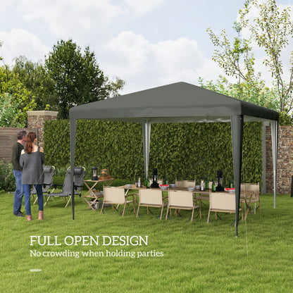 10x10ft Party Tent Portable Gazebo, Folding Garden Canopy Event Shelter Outdoor Sunshade Grey