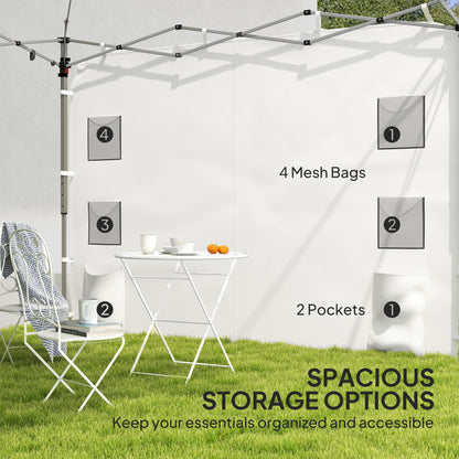 Instant Canopy Sidewall with 4 Storage Bag for 10 x 10 ft Straight Leg Pop Up Canopies, 1 Pack Sidewall Only, White