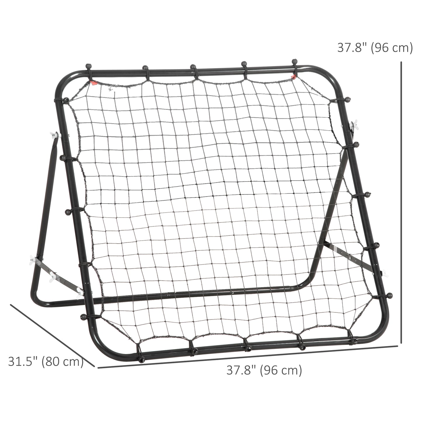 Volleyball Rebounder Net Football Training Aid Kickback Target Play Black