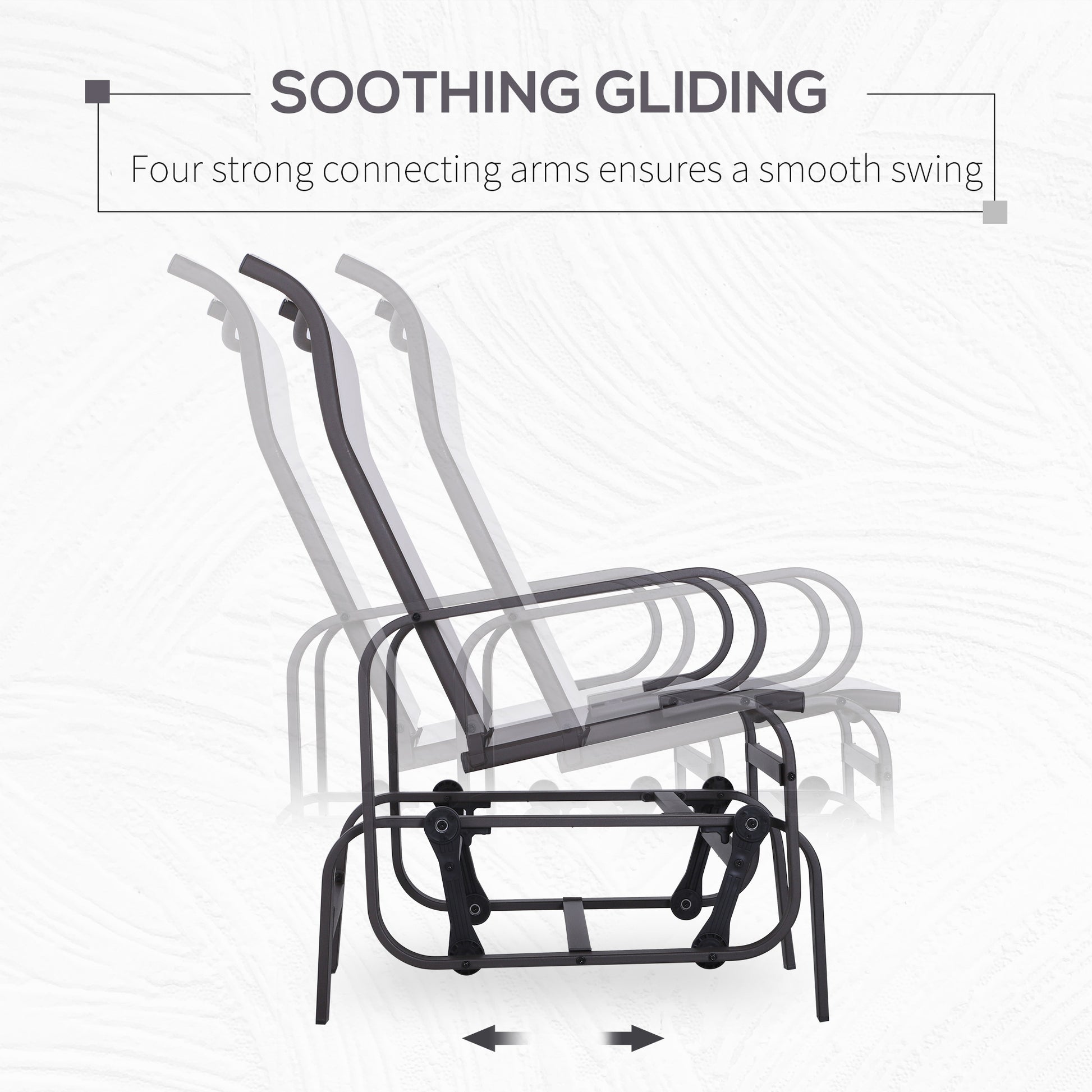 Outdoor Mesh Glider Swing Chair Patio Garden Rocking Gliding Seat Yard Porch Furniture, Brown Beige